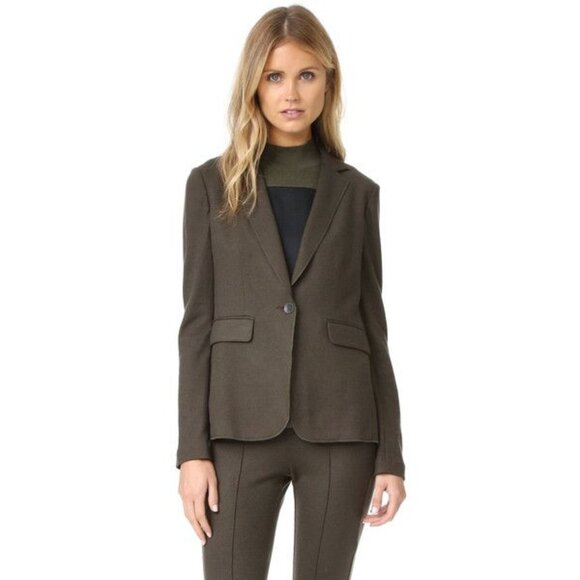 Rag & Bone Club Blazer Size 0 Dark Green 100% Wool Business Casual One Button - Picture 1 of 7